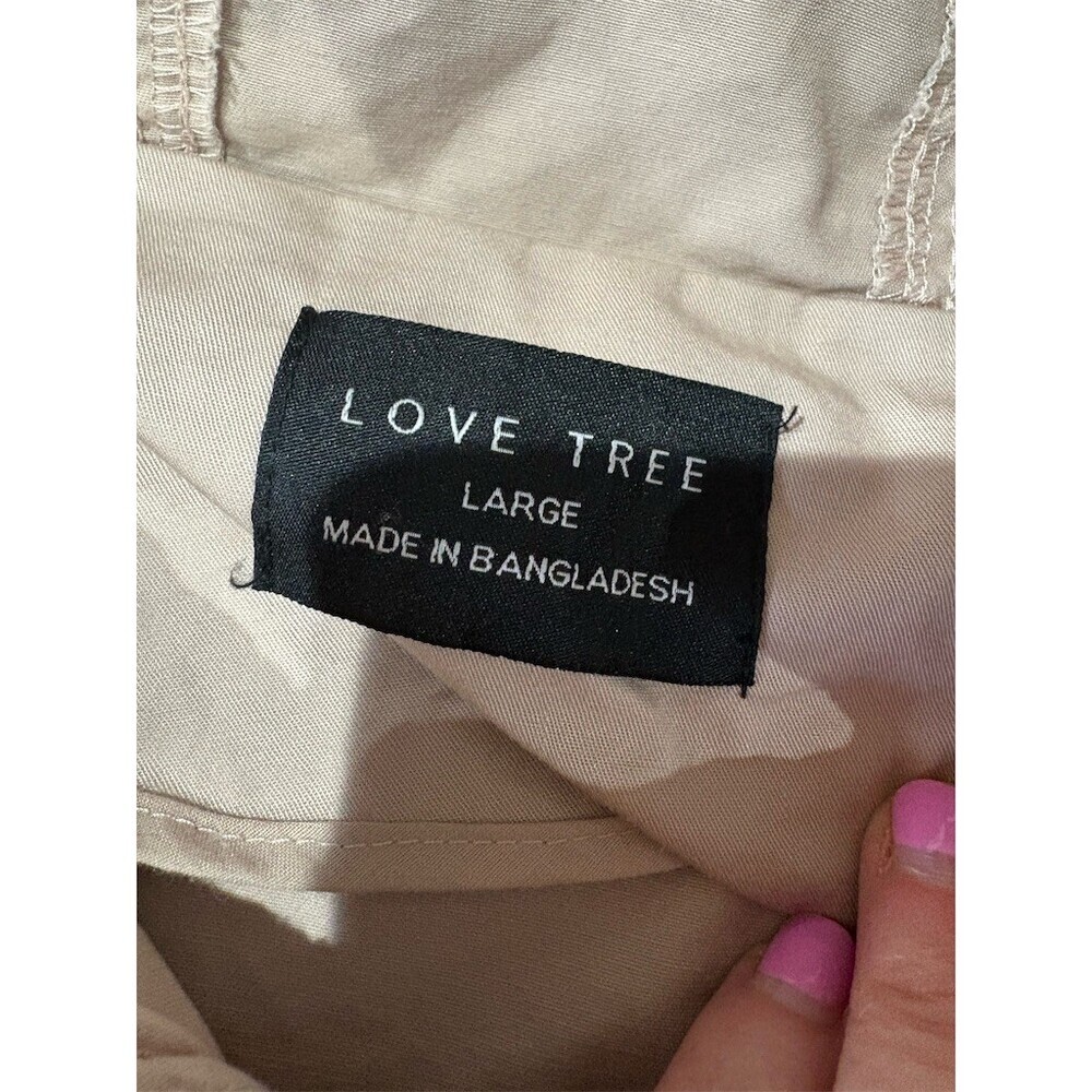 Love Tree Utility Anorak Jacket Womens Large Beige Hooded Drawstring Waist - Picture 10 of 11